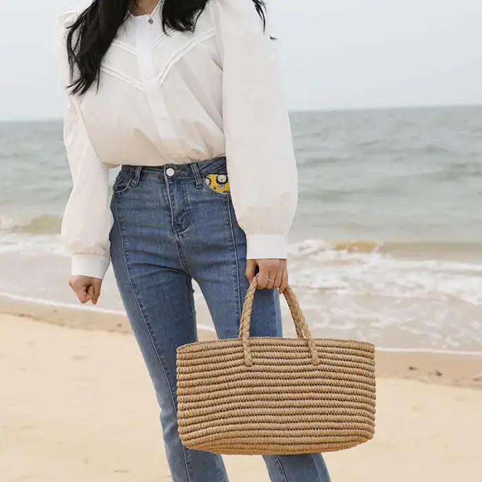 Sac de plage horizontal élégant avec cordon de serrage