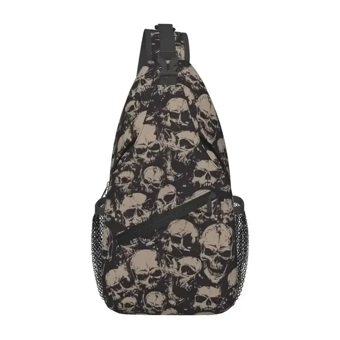 Sac à bandoulière squelette gothique crâne effrayant