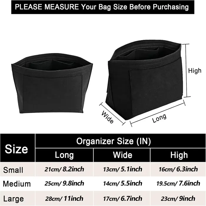 Insert de sac à main en feutre, insert de sac à main Longchamp Le Pliage
