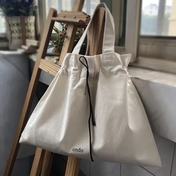 Mini sac à main en toile tendance, style urbain simple, petit sac carré avec cordon de serrage, port