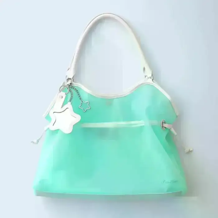 Sac à main transparent en PVC couleur bonbon