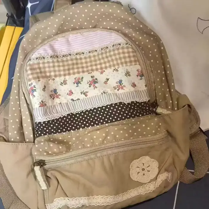 Sac à dos floral patchwork mignon avec grande capacité, sac pour ordinateur portable, sacs à dos pour étudiants