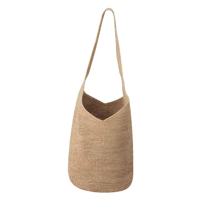 Sac seau en paille tressé à la main pour femme