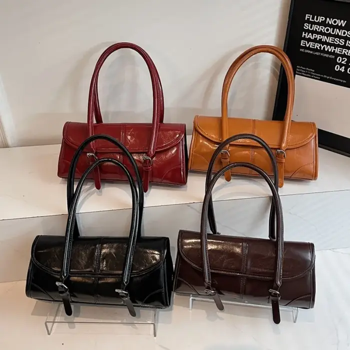 Sac sous les bras en cuir PU bordeaux de haute qualité