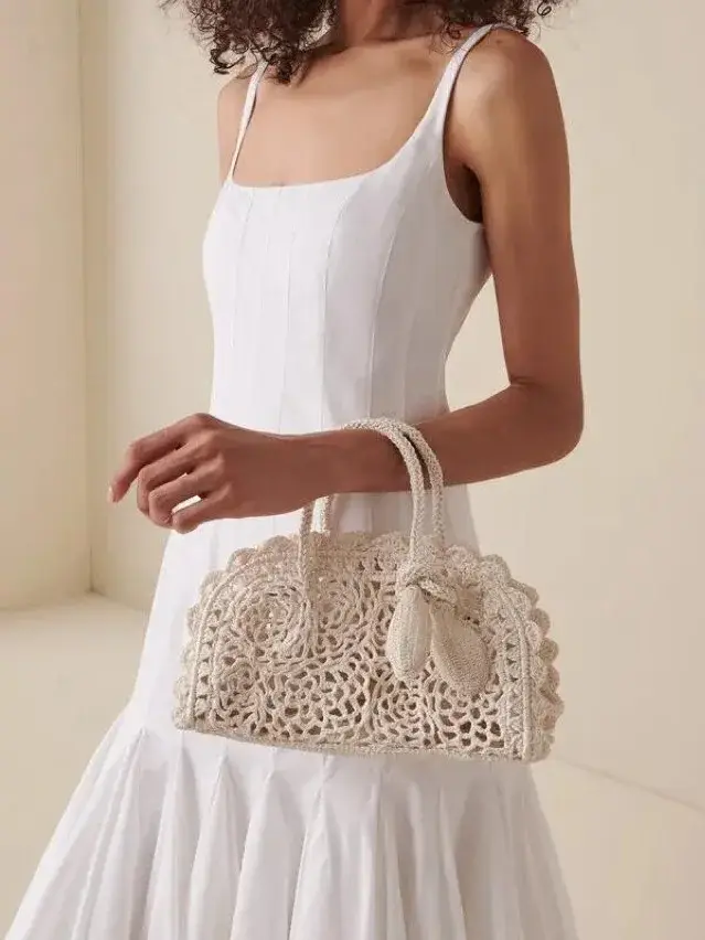 Sac tissé artisanal minimaliste français tendance pour femme