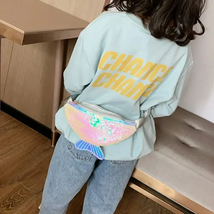 Sac banane à sequins pour fille