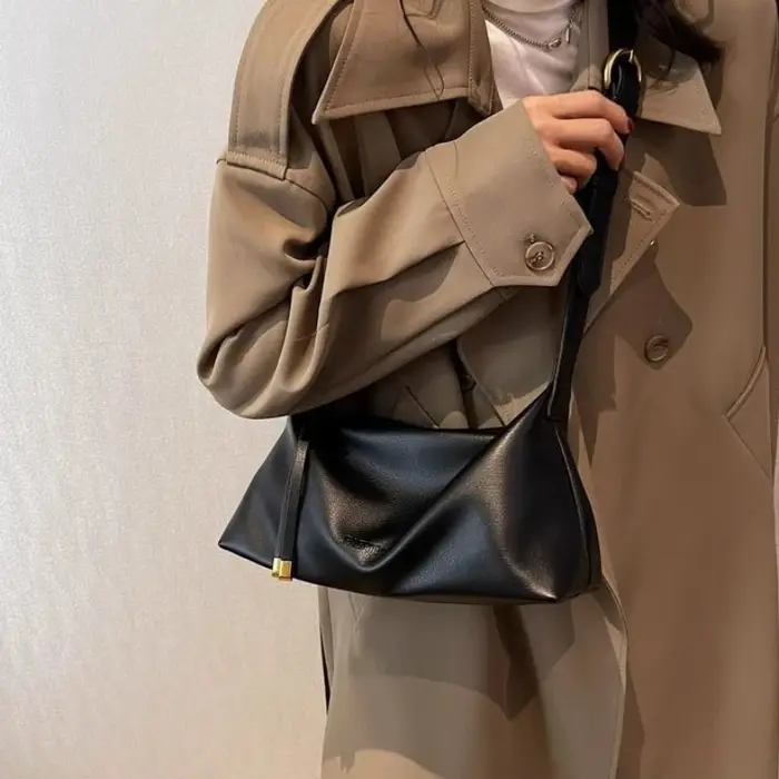 Sac à bandoulière en cuir PU souple pour femmes