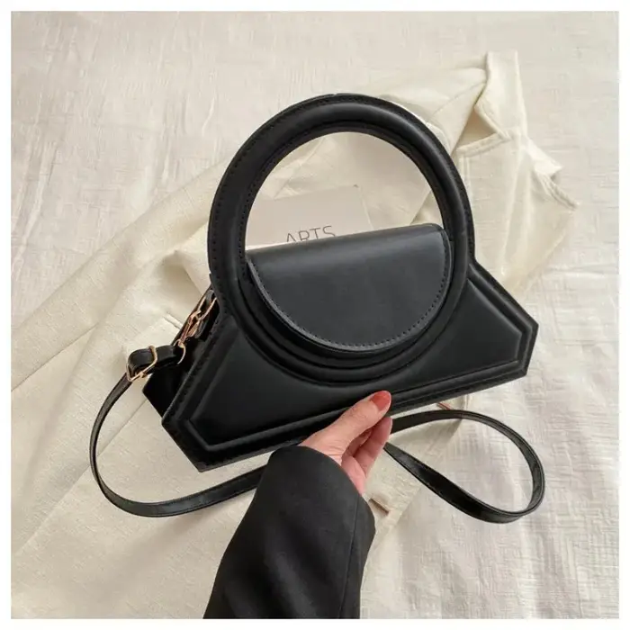 Sac fourre-tout élégant en cuir PU de couleur unie