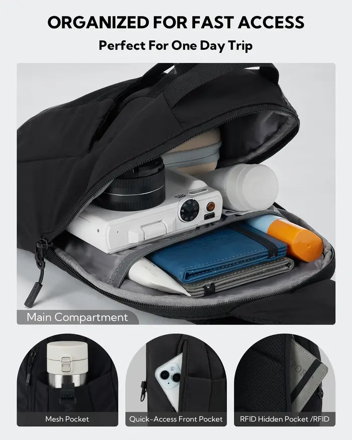 Sac à bandoulière antivol WATERFLY avec blocage RFID – Petit sac de poitrine