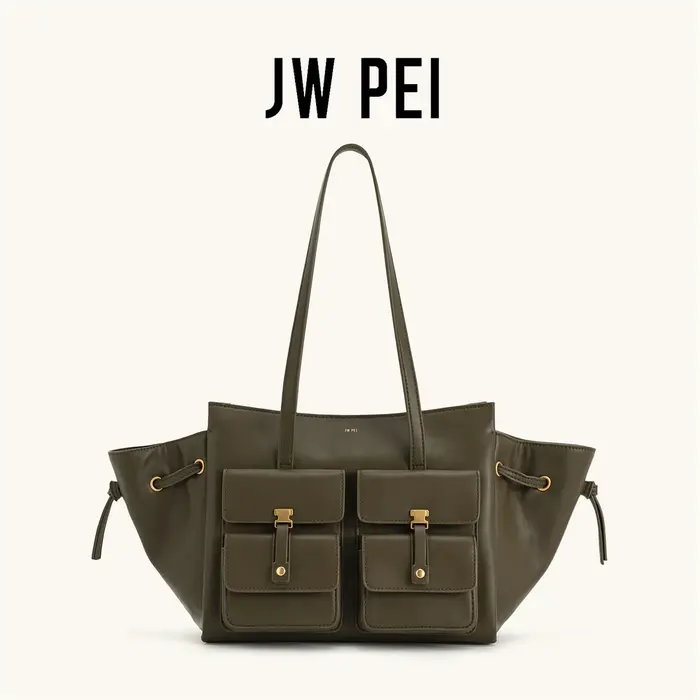 Sac fourre-tout de style motard en cuir végétalien JW Pei pour femme
