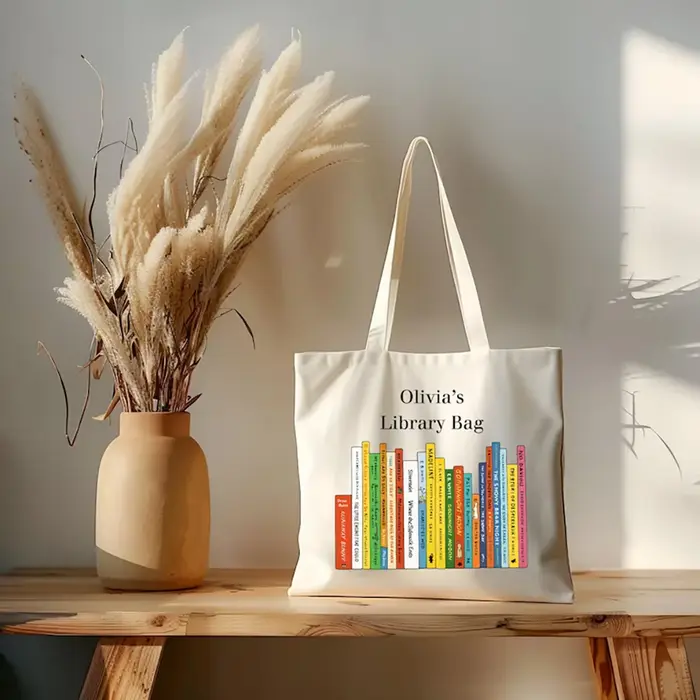 Sac fourre-tout en toile personnalisé pour bibliothèque