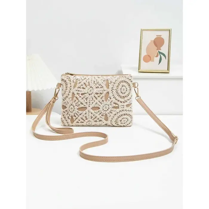Sac à bandoulière tressé ajouré style bohème 2026