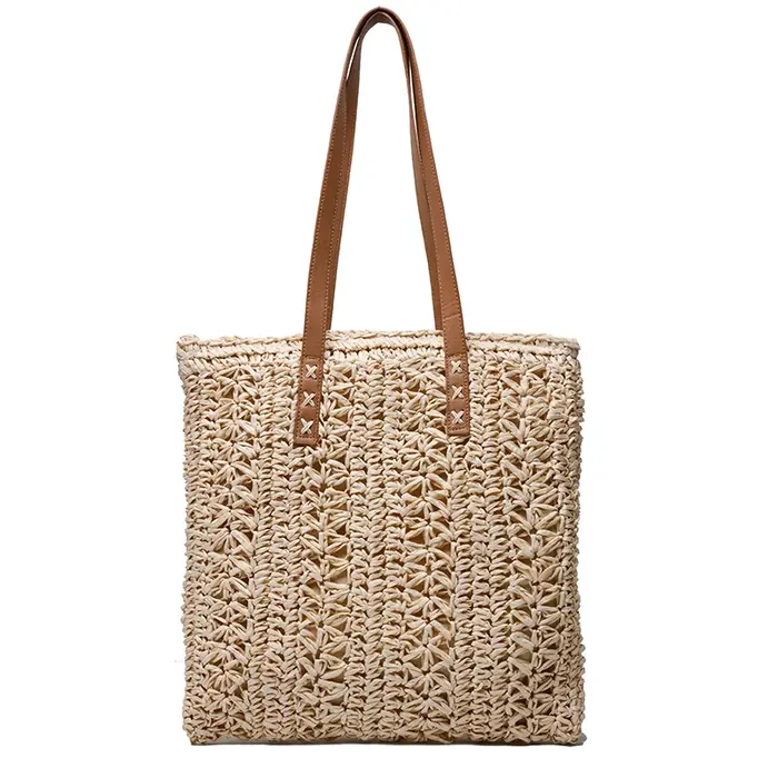 Sac à Main en Paille de Grande Capacité pour Femme, Fourre-Tout de Plage, Style Bohème, Vacances, Ét