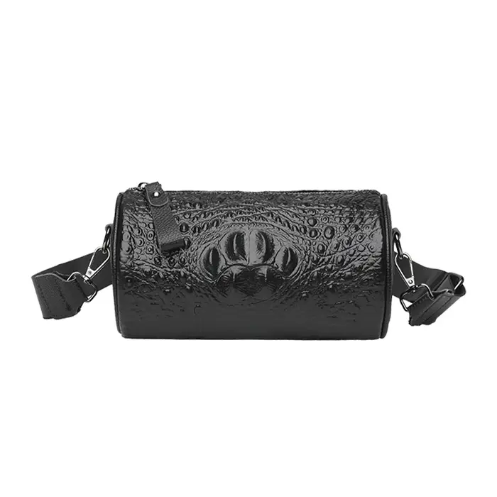 Sac à main Crocodile en cuir de vache pour femmes, Sac à bandoulière à larges bretelles, fourre-tout