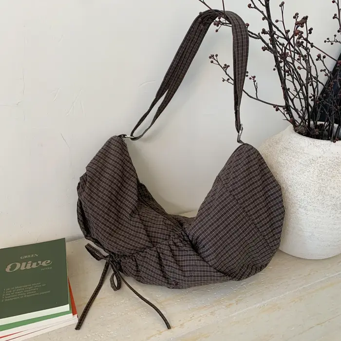 Sacs à bandoulière en Nylon à carreaux de grande capacité pour femmes
