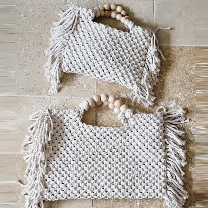 Sacs fourre-tout grande capacité sac à main de luxe de créateur pour les femmes nouveau tricot gland perles décorer sac