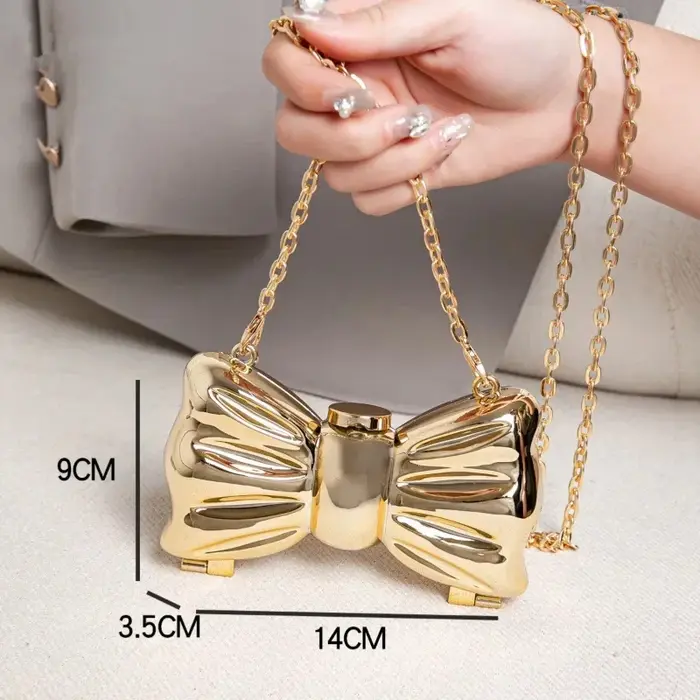 Mini sac de soirée à nœud papillon de luxe pour femmes et filles