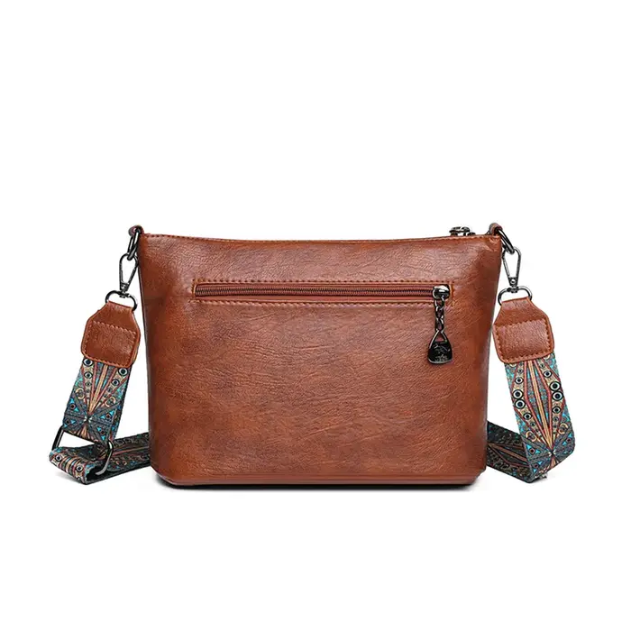 Sac seau rétro en cuir souple pour femme