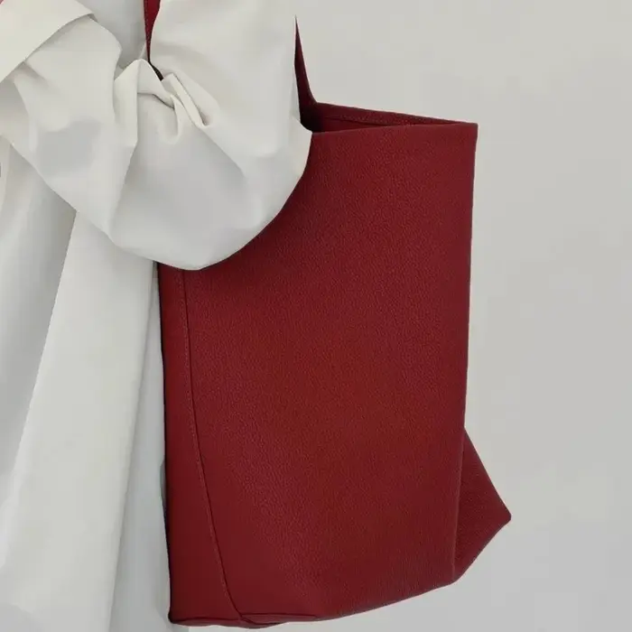 Sac fourre-tout rétro à coutures rouges pour femmes