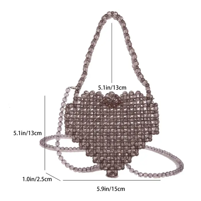 Pochette en cristal perles tissé à la main sac