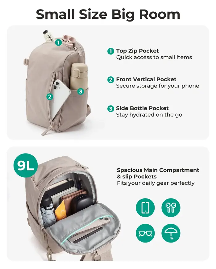 BAGSMART Petit sac à bandoulière pour femme