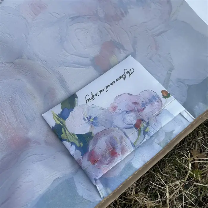 Sac de courses pliable avec peinture à l'huile de fleurs