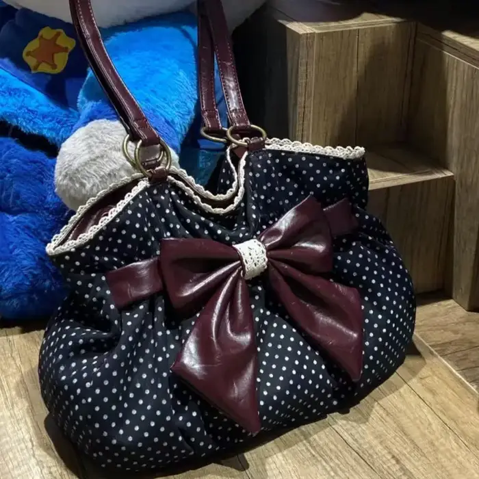 Sac fourre-tout à motif de pois pour femmes