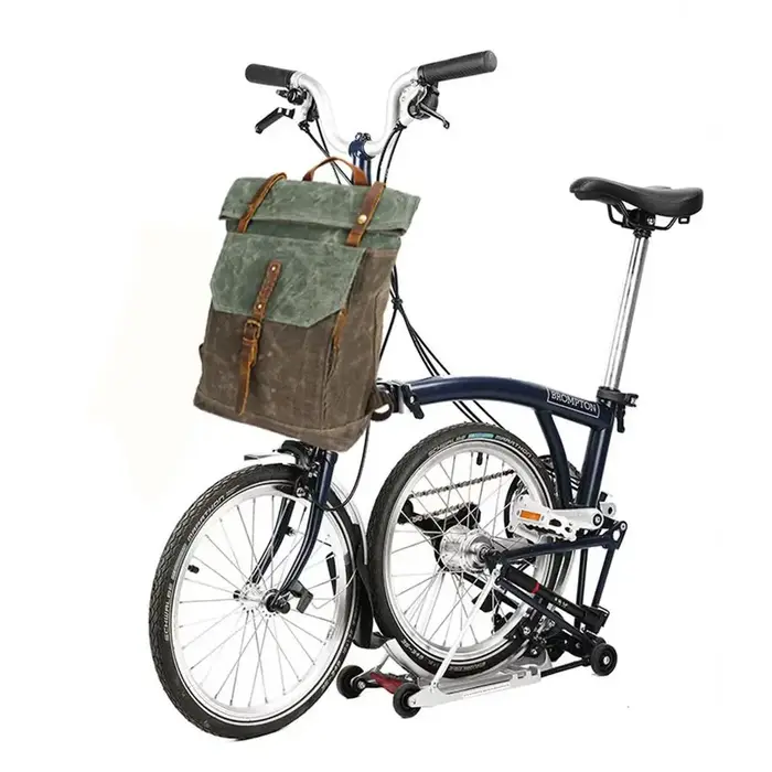 Sac à dos en toile rétro pour vélo pliant