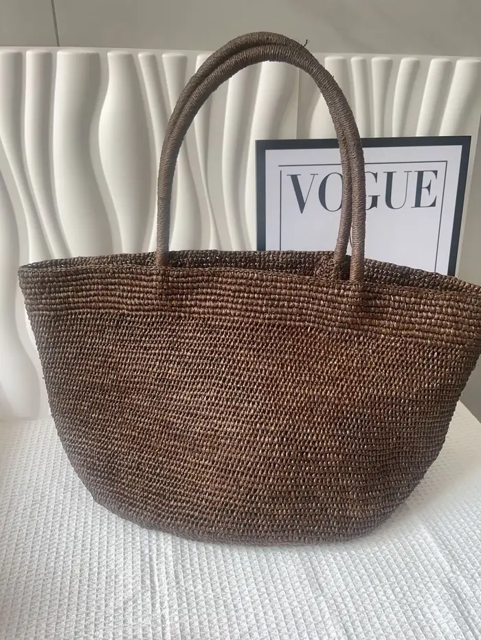 Nouveau Sac Fourre-tout Grande Capacité en Raphia Fait Main pour Femme
