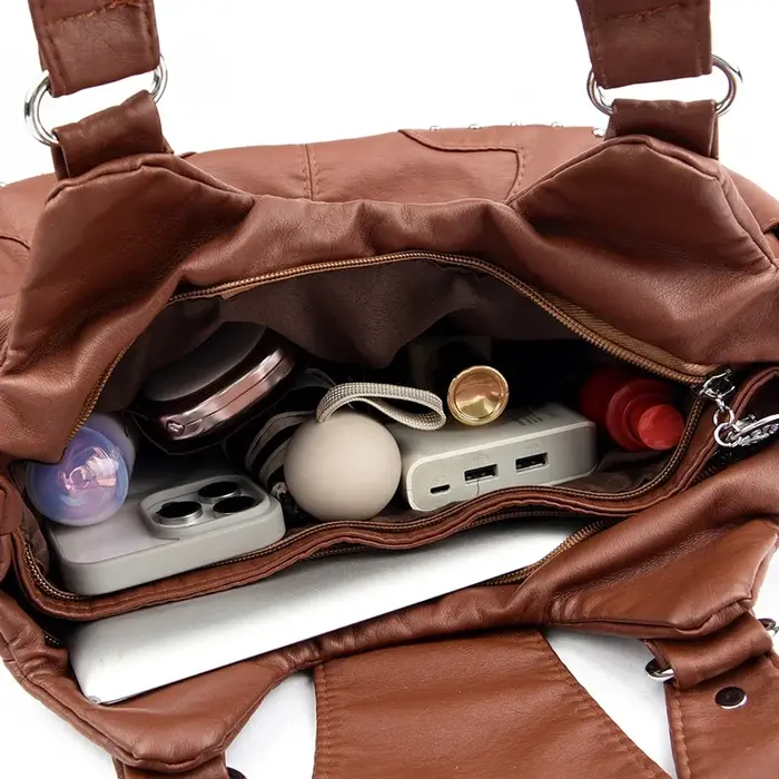 Sac à Main de Luxe en Cuir Souple Vintage pour Femme