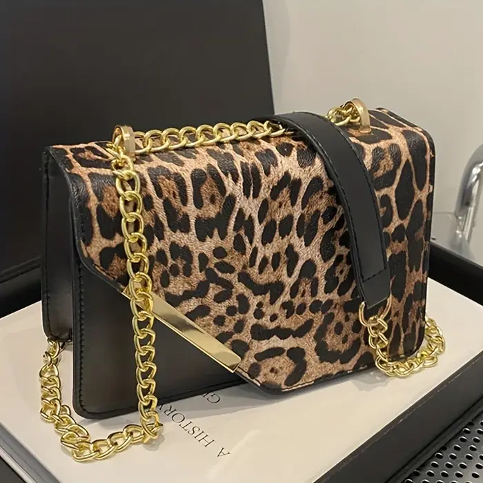 Sac à bandoulière pour femme à imprimé léopard