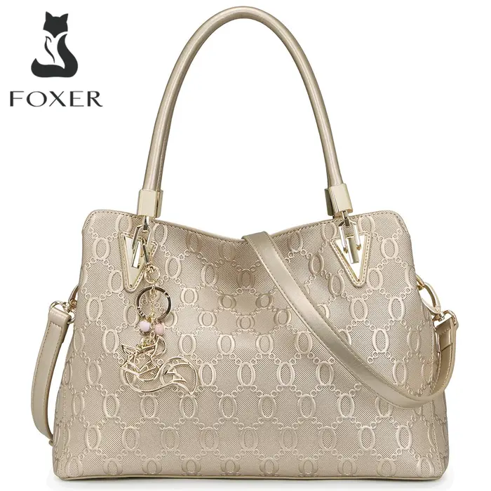 FOXER marque femmes peau de vache sac à bandoulière femme fendu en cuir sac à main mode dame fourre-