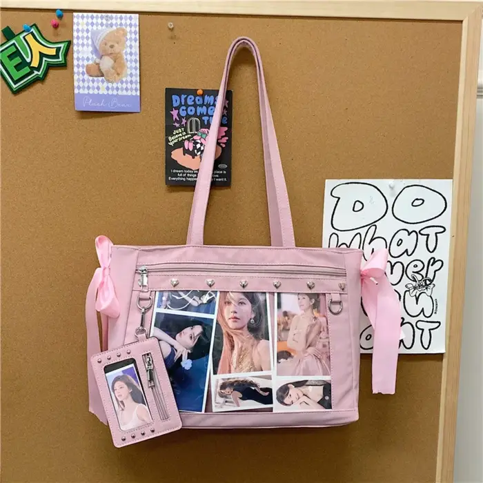 Sac à main Harajuku Y2K Ulzzang Ita Bag avec nœuds et rivets