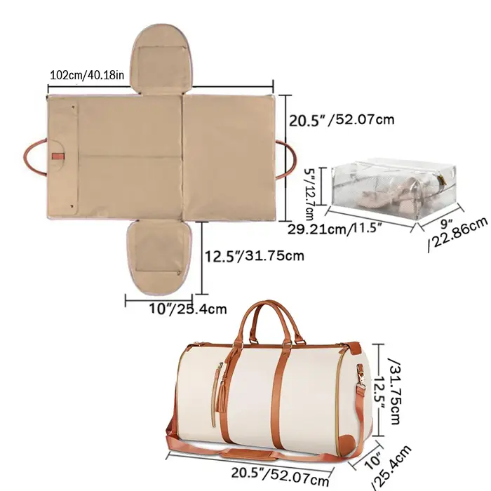 Grand sac de voyage en cuir PU pliable pour femme