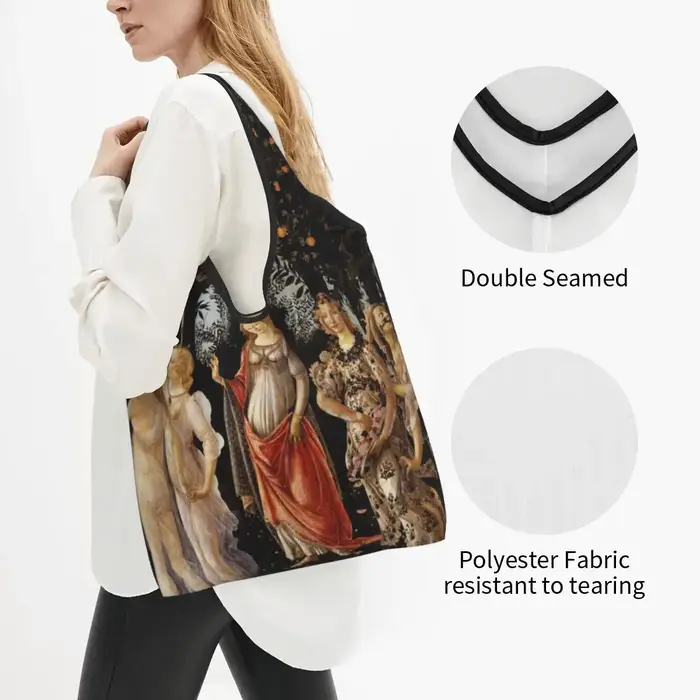Sacs fourre-tout portables, sac à main de peinture célèbre, impression mignonne, Sandro Botticelli Primavera, shopper initié