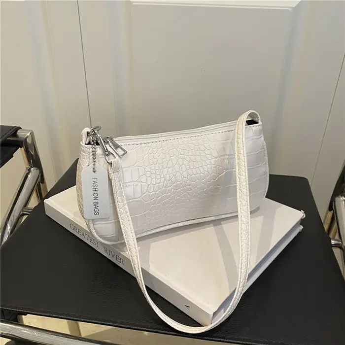 Sac à bandoulière simple à motif crocodile