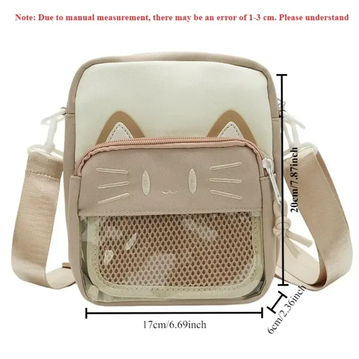 Tendance femmes Ita sacs mignon dessin animé chat brodé dame banlieue sac bricolage Badge sac décontracté femme
