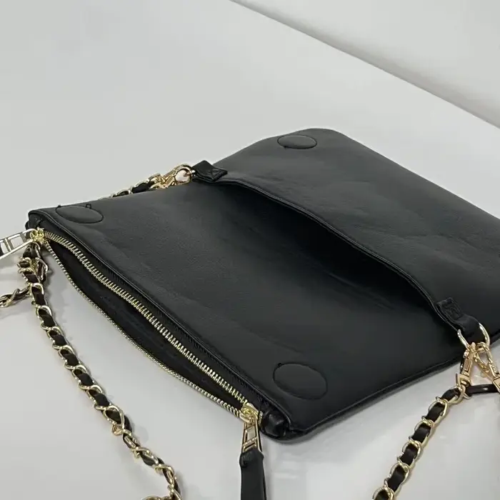 Sac carré classique français en cuir véritable - Sac bandoulière polyvalent style européen et américain