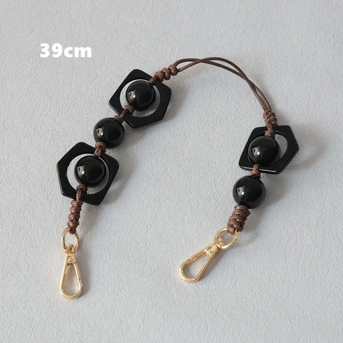 Nouvelle mode femme sac accessoire détachable Vintage noir perle chaîne acrylique sac corde sangle f