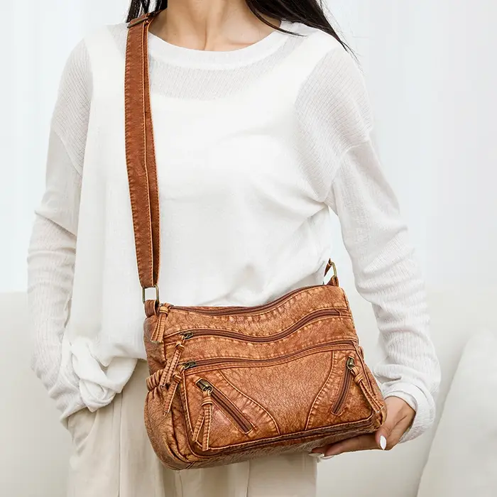 Sac à main vintage décontracté en cuir PU pour femme