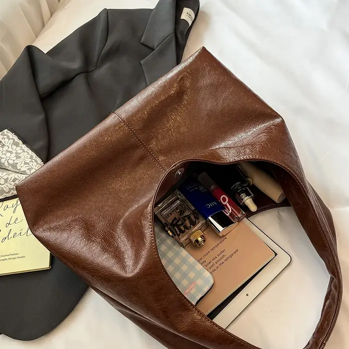 Sac à main vintage en cuir PU pour femmes