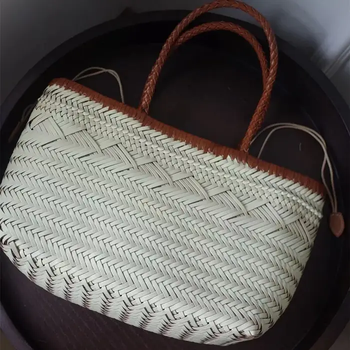 Sac à Main Hobos Vintage en Cuir group Tissé à la Main pour Femme