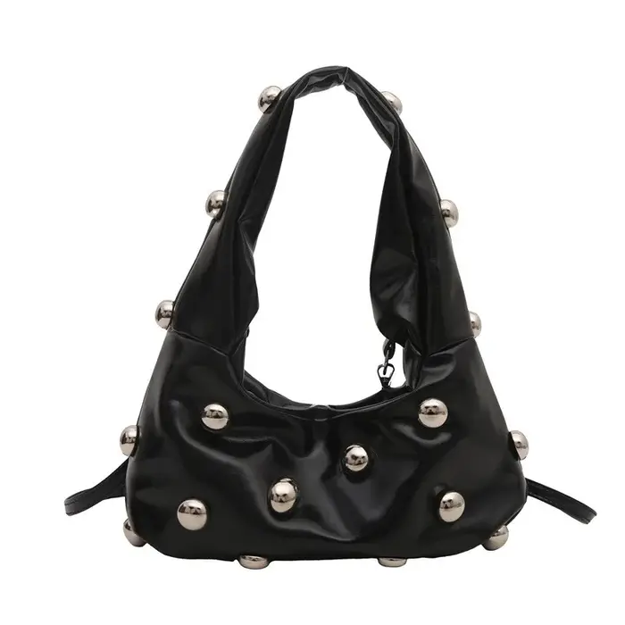 Sac à main Hobo clouté en cuir PU pour femme