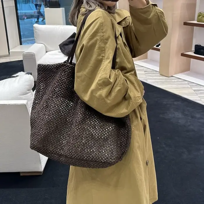 Sacs fourre-tout de plage en raphia style bohème pour femmes