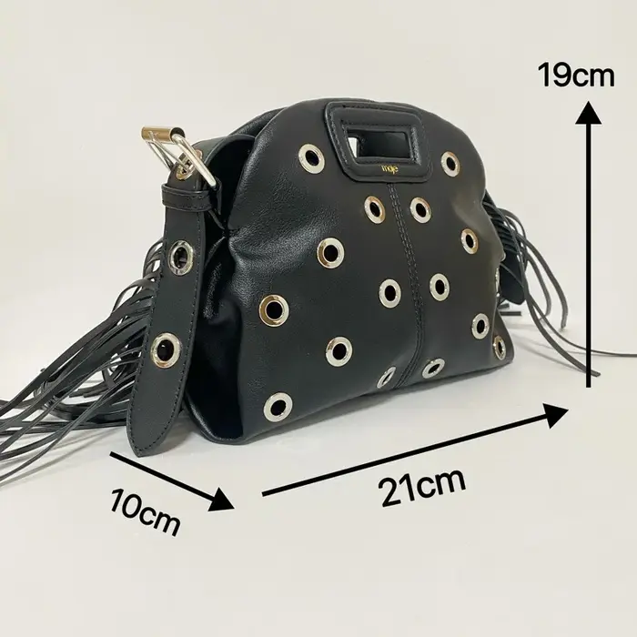 Petit sac à bandoulière rétro noir pour femmes