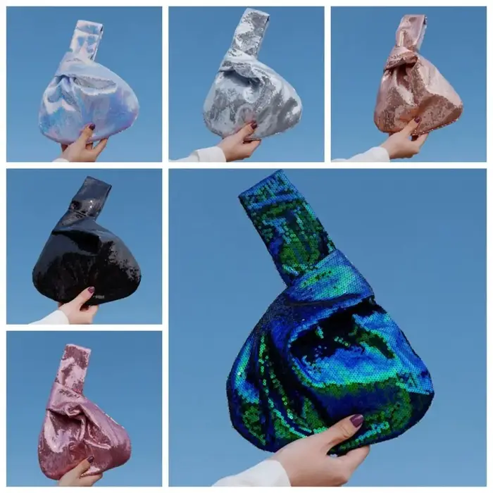 Sac à main portable à nœuds scintillants