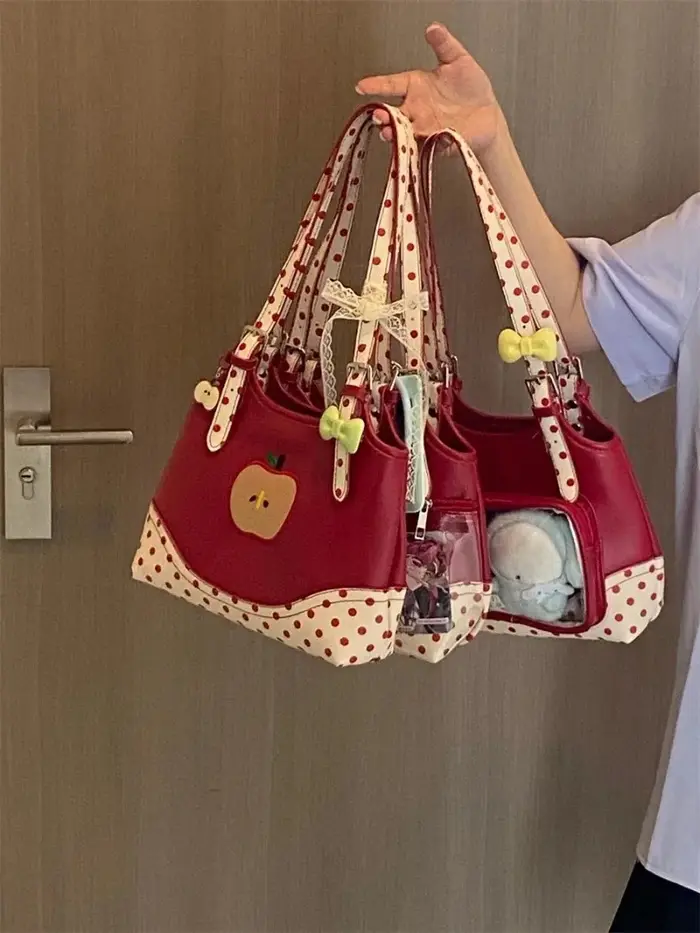 Doux Transparent Ita sacs pour Femme point imprimé pomme Sac à bandoulière sous les bras Bolso beau Sac