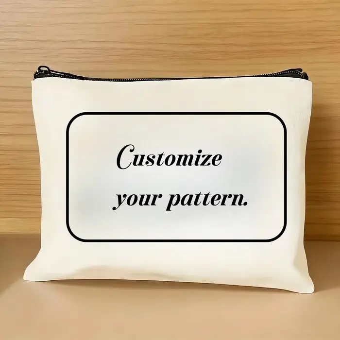 1 pièce, sac à maquillage personnalisé en toile avec photo