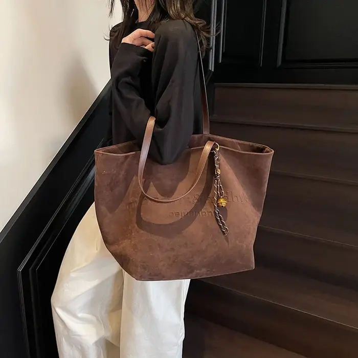 Sac fourre-tout en daim pour femmes