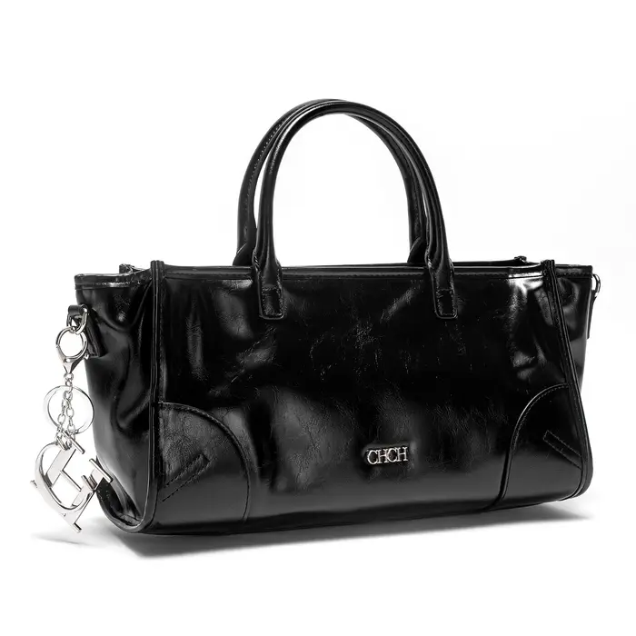 Sac à main noir pour femmes, nouveau sac à bandoulière rétro en cuir ciré noir, style streetwear